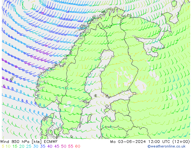 Wind 850 hPa ECMWF Mo 03.06.2024 12 UTC