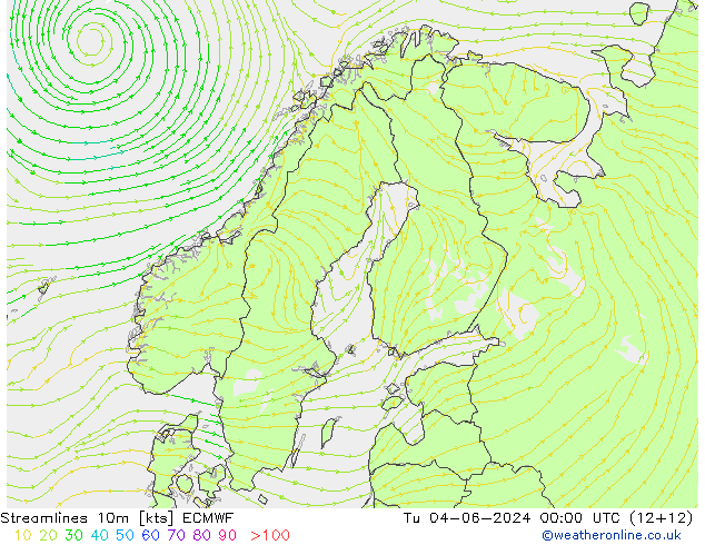 Linea di flusso 10m ECMWF mar 04.06.2024 00 UTC