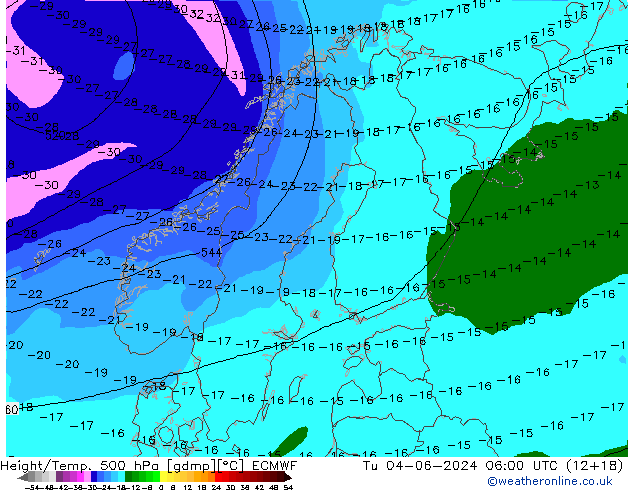 Z500/Rain (+SLP)/Z850 ECMWF  04.06.2024 06 UTC