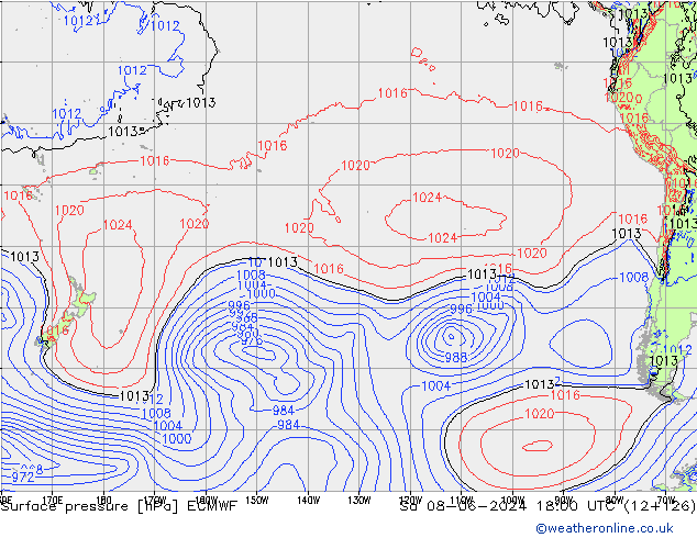 pression de l'air ECMWF sam 08.06.2024 18 UTC