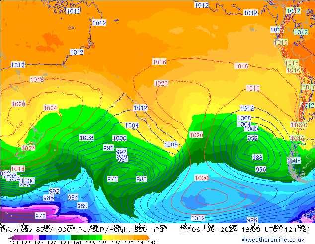 Thck 850-1000 hPa ECMWF Čt 06.06.2024 18 UTC