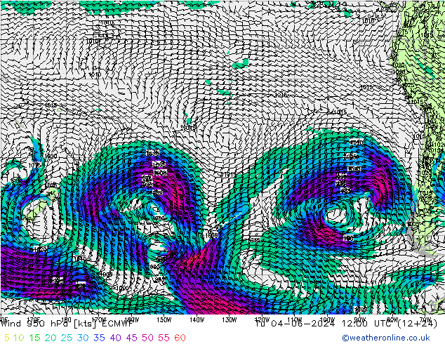 Wind 950 hPa ECMWF Tu 04.06.2024 12 UTC