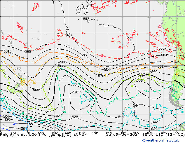 Z500/Rain (+SLP)/Z850 ECMWF dom 09.06.2024 18 UTC