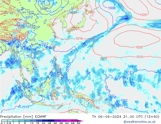 Precipitation ECMWF Th 06.06.2024 00 UTC