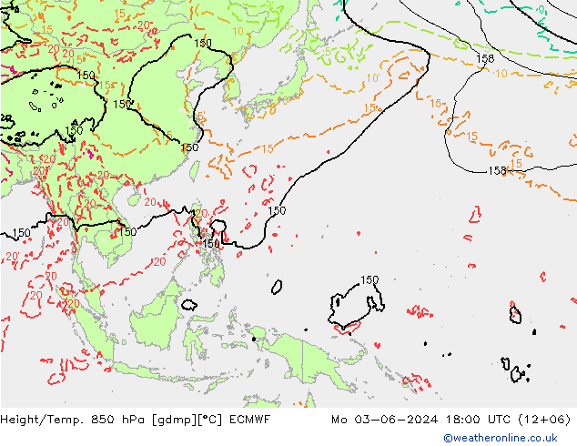 Z500/Rain (+SLP)/Z850 ECMWF lun 03.06.2024 18 UTC