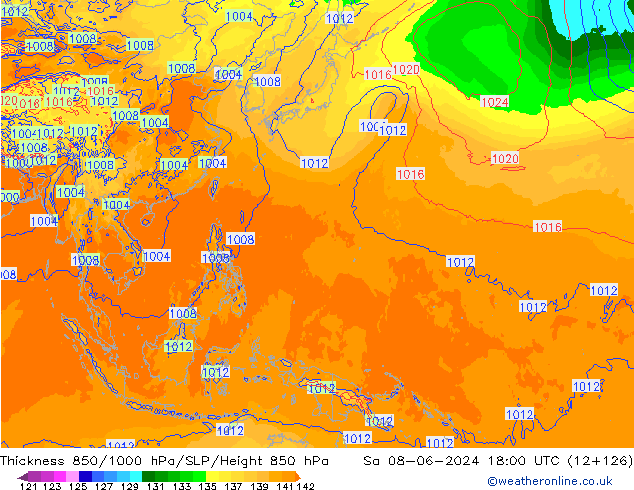 Thck 850-1000 hPa ECMWF  08.06.2024 18 UTC