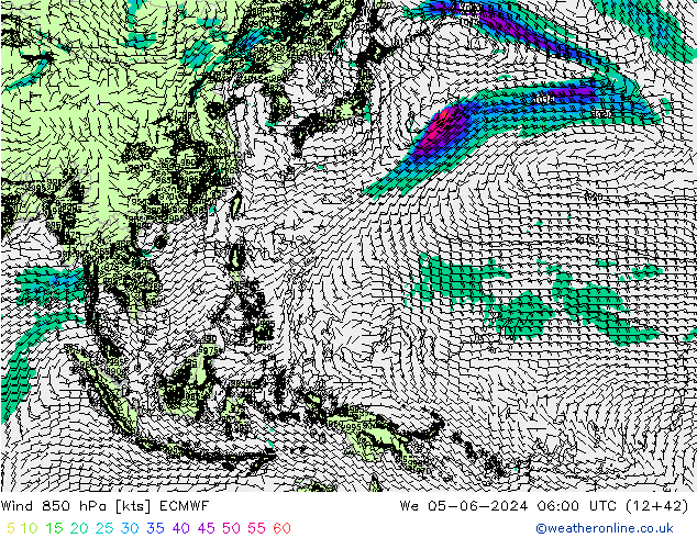 Wind 850 hPa ECMWF St 05.06.2024 06 UTC