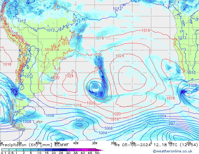 Z500/Rain (+SLP)/Z850 ECMWF mer 05.06.2024 18 UTC