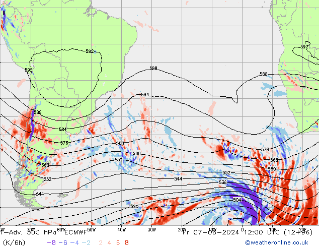 T-Adv. 500 hPa ECMWF ven 07.06.2024 12 UTC