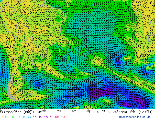 Yağış 6sa/Rüz. 10m/950 ECMWF Sa 04.06.2024 18 UTC