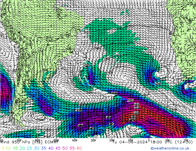 Yağış 6sa/Rüz. 10m/950 ECMWF Sa 04.06.2024 18 UTC