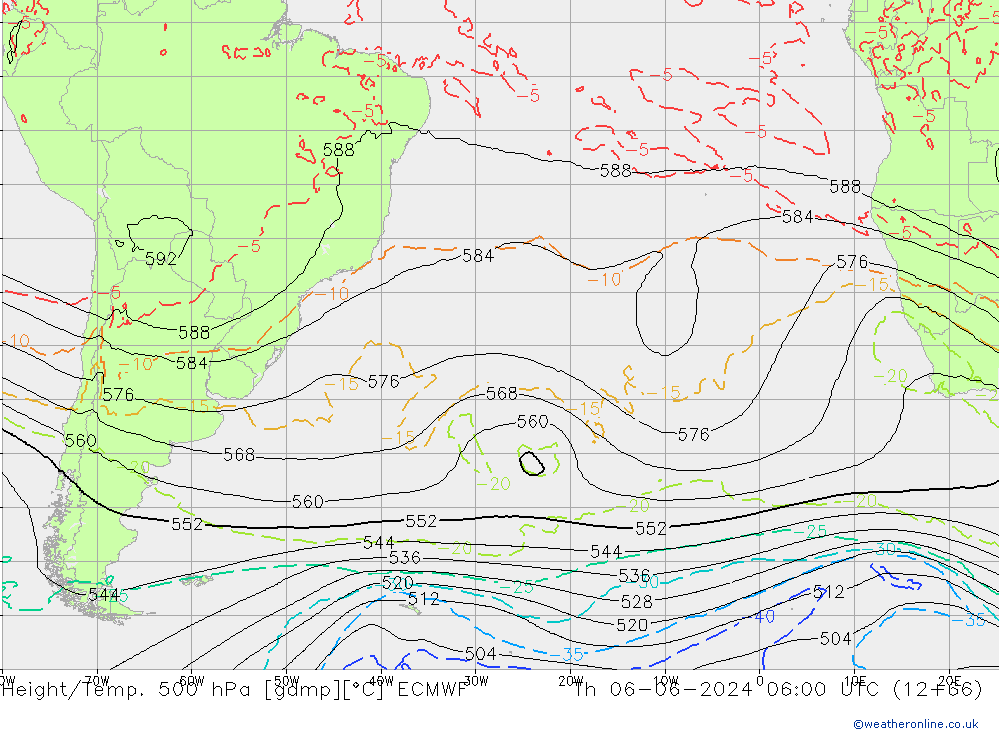 Z500/Rain (+SLP)/Z850 ECMWF Th 06.06.2024 06 UTC