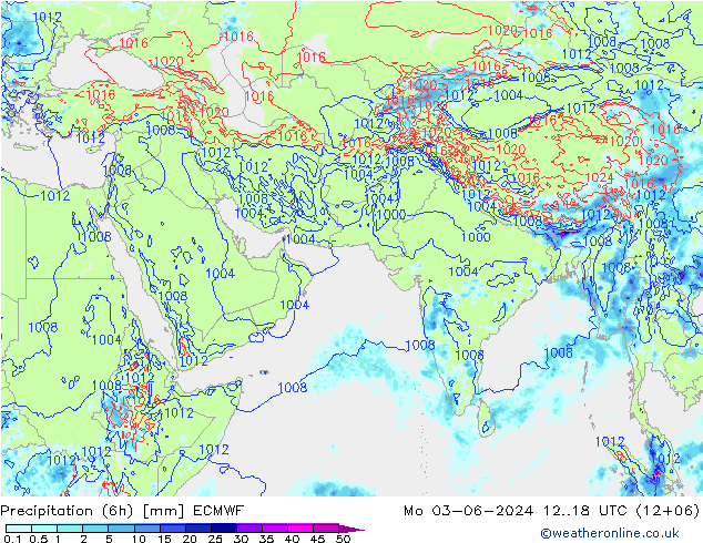 Z500/Rain (+SLP)/Z850 ECMWF lun 03.06.2024 18 UTC