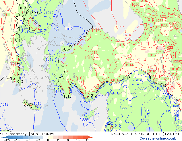 SLP tendency ECMWF Tu 04.06.2024 00 UTC