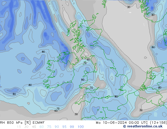 RH 850 hPa ECMWF Mo 10.06.2024 00 UTC