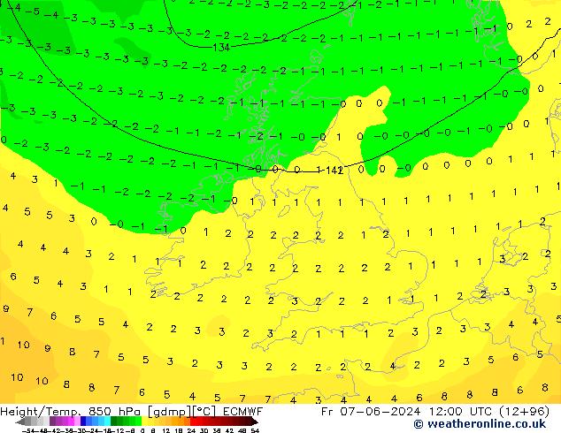 Z500/Rain (+SLP)/Z850 ECMWF пт 07.06.2024 12 UTC