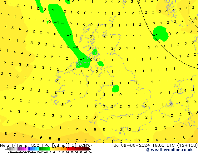 Z500/Rain (+SLP)/Z850 ECMWF Su 09.06.2024 18 UTC