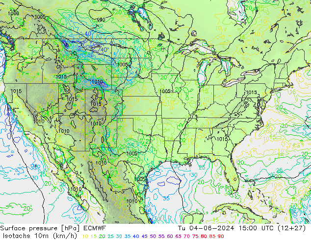 Isotachs (kph) ECMWF mar 04.06.2024 15 UTC