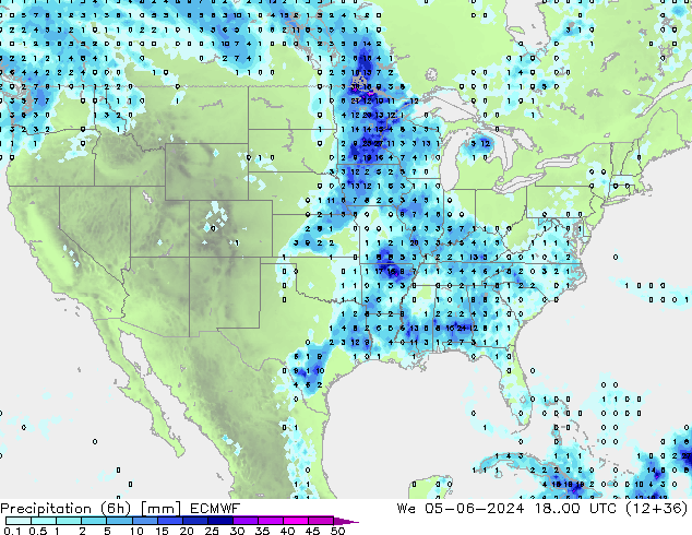 Z500/Rain (+SLP)/Z850 ECMWF mer 05.06.2024 00 UTC