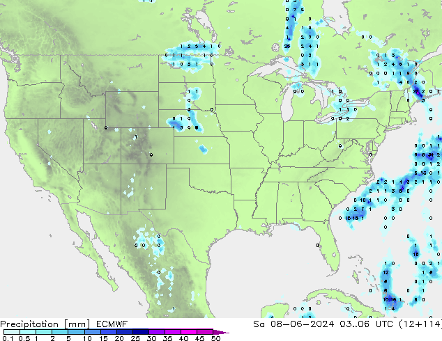 precipitação ECMWF Sáb 08.06.2024 06 UTC