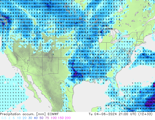 Totale neerslag ECMWF di 04.06.2024 21 UTC