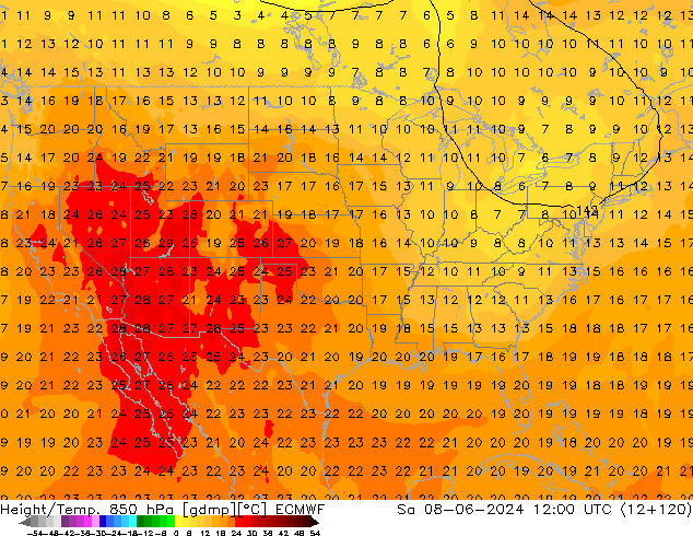 Z500/Rain (+SLP)/Z850 ECMWF сб 08.06.2024 12 UTC