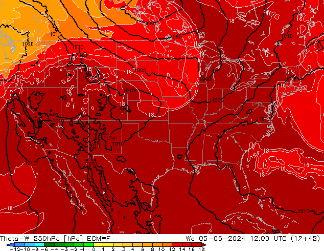 Theta-W 850hPa ECMWF We 05.06.2024 12 UTC