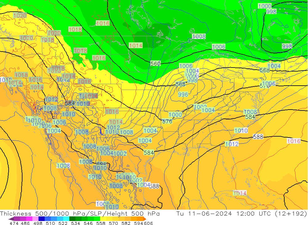 Thck 500-1000hPa ECMWF mar 11.06.2024 12 UTC