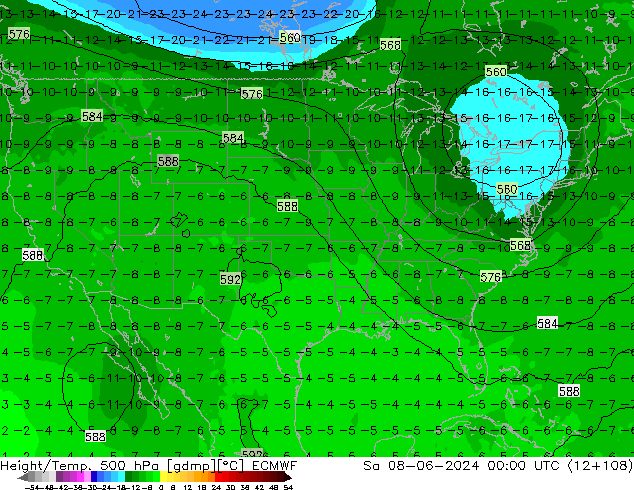 Z500/Rain (+SLP)/Z850 ECMWF sam 08.06.2024 00 UTC