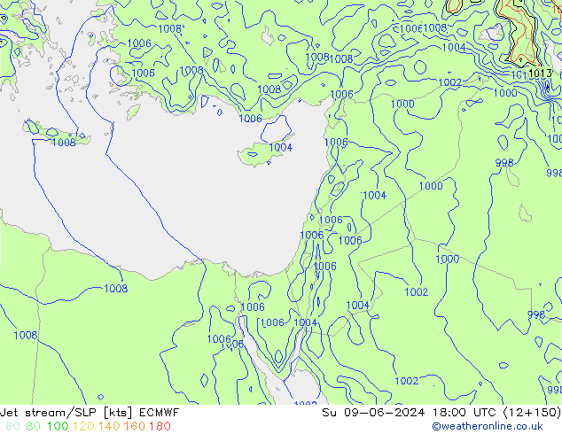 Polarjet/Bodendruck ECMWF So 09.06.2024 18 UTC