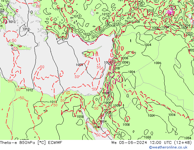 Theta-e 850hPa ECMWF  05.06.2024 12 UTC