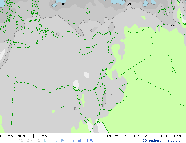 RH 850 hPa ECMWF Do 06.06.2024 18 UTC