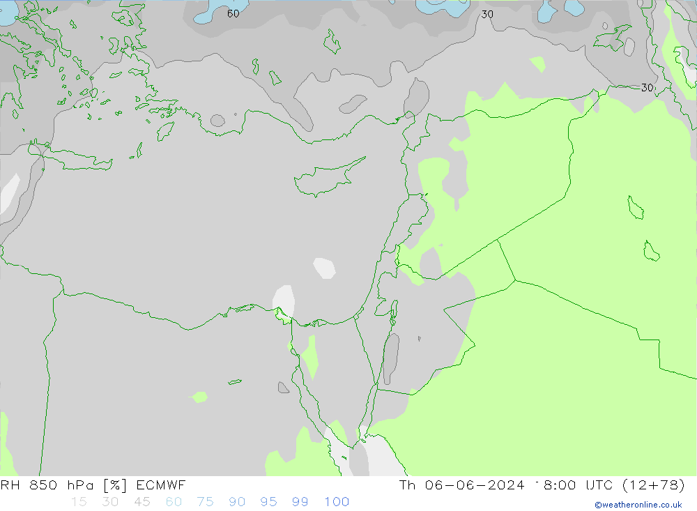 RH 850 hPa ECMWF Do 06.06.2024 18 UTC