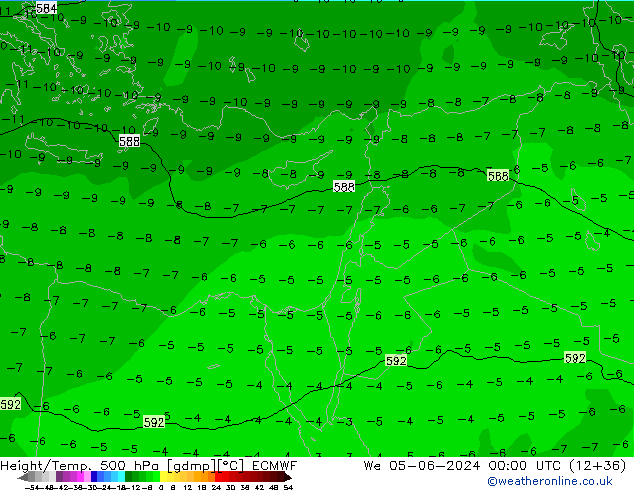 Z500/Rain (+SLP)/Z850 ECMWF We 05.06.2024 00 UTC