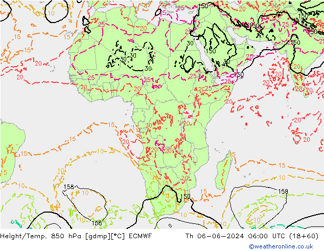 Z500/Rain (+SLP)/Z850 ECMWF Qui 06.06.2024 06 UTC