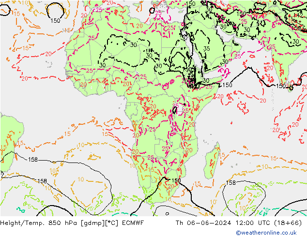 Z500/Rain (+SLP)/Z850 ECMWF gio 06.06.2024 12 UTC