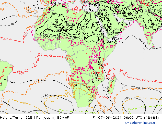 Height/Temp. 925 hPa ECMWF  07.06.2024 06 UTC