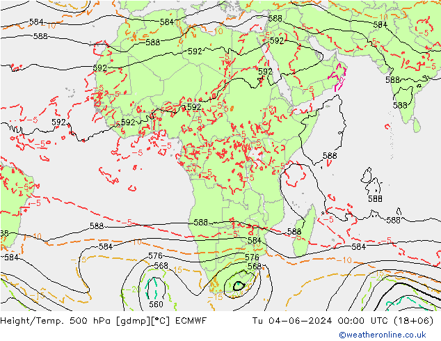 Z500/Rain (+SLP)/Z850 ECMWF mar 04.06.2024 00 UTC