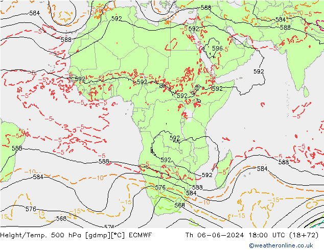 Z500/Rain (+SLP)/Z850 ECMWF Qui 06.06.2024 18 UTC
