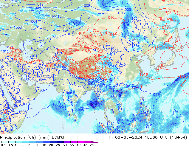 Z500/Rain (+SLP)/Z850 ECMWF чт 06.06.2024 00 UTC