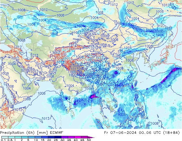 Z500/Yağmur (+YB)/Z850 ECMWF Cu 07.06.2024 06 UTC