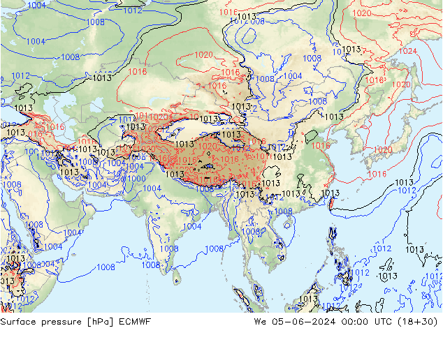 pression de l'air ECMWF mer 05.06.2024 00 UTC