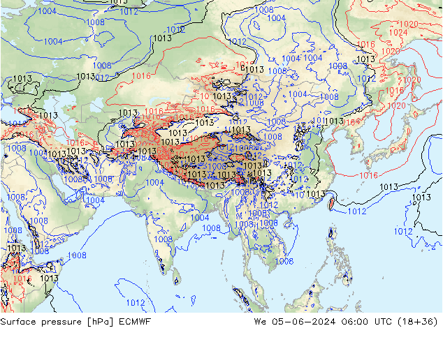 ciśnienie ECMWF śro. 05.06.2024 06 UTC