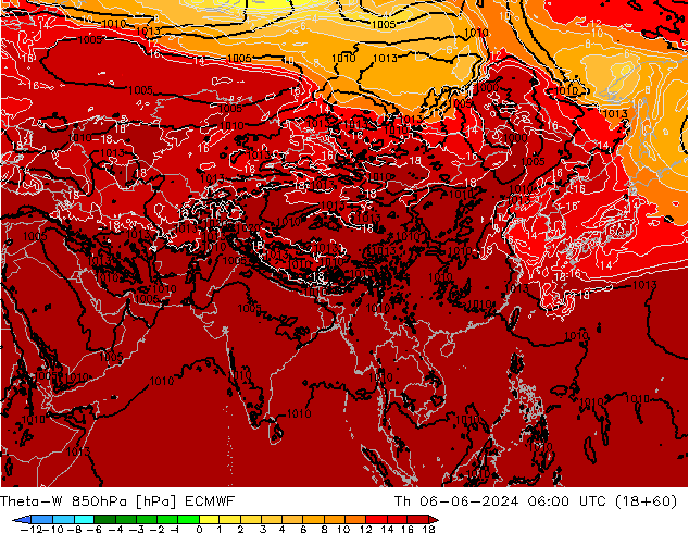 Theta-W 850hPa ECMWF Th 06.06.2024 06 UTC