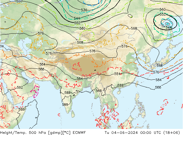 Z500/Rain (+SLP)/Z850 ECMWF  04.06.2024 00 UTC