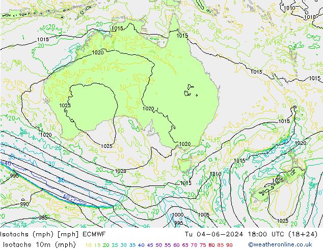 Isotaca (mph) ECMWF mar 04.06.2024 18 UTC