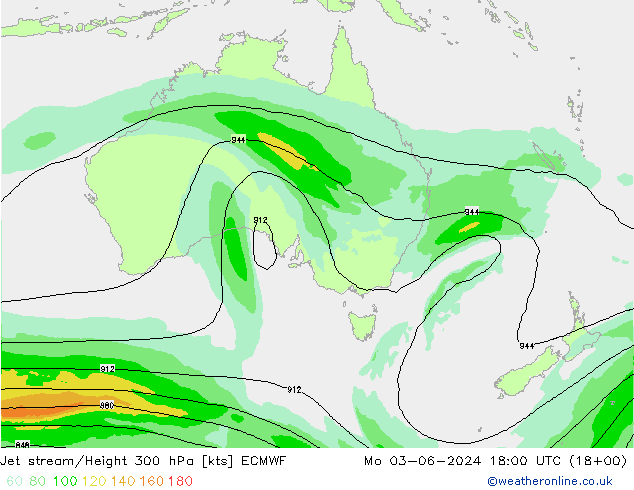 Corrente a getto ECMWF lun 03.06.2024 18 UTC