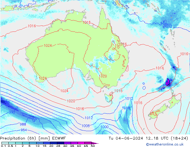 Z500/Yağmur (+YB)/Z850 ECMWF Sa 04.06.2024 18 UTC