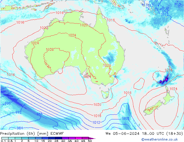 Z500/Rain (+SLP)/Z850 ECMWF We 05.06.2024 00 UTC