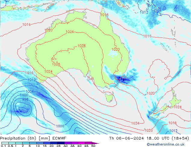 Z500/Rain (+SLP)/Z850 ECMWF чт 06.06.2024 00 UTC